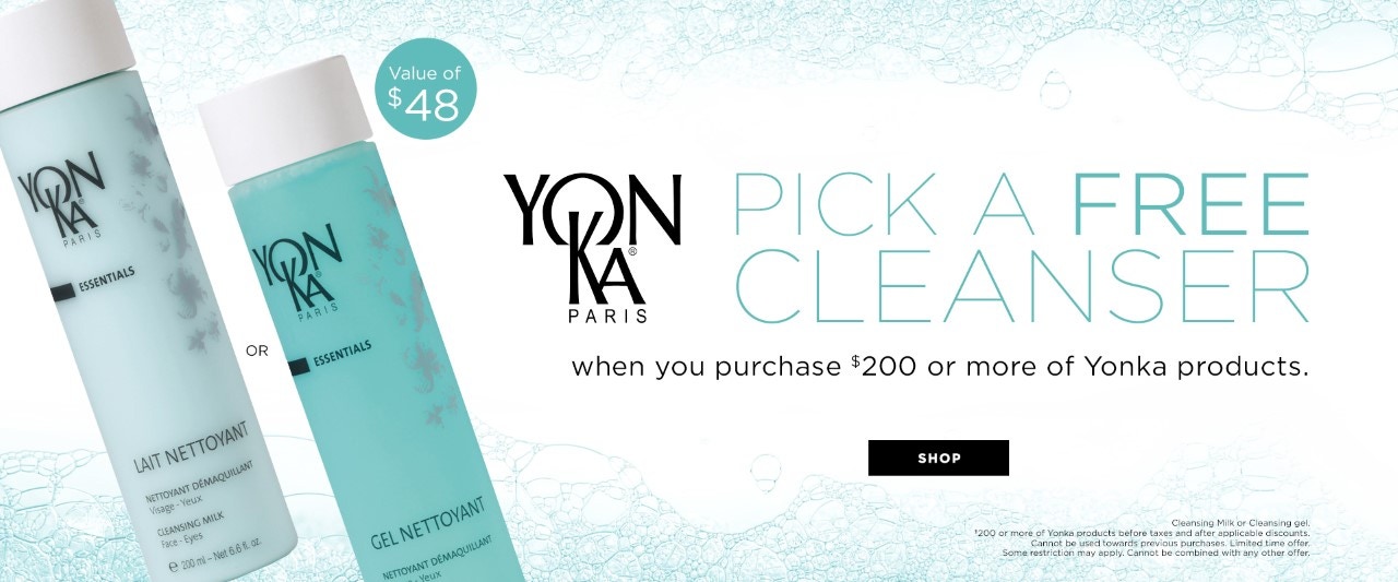 Pick a FREE Cleanser when you purchase $200 or more of YonKa products.